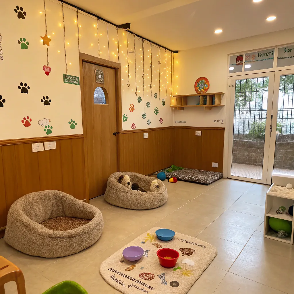 A cozy room at ZYLATHORVIN Pet Hotel